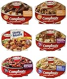Hormel Compleats Meals - Variety Flavors (6 Count - 7.5 to 10 Ounce Microwavable Bowls) - Beef Stew, Meatloaf, Roast Beef, Spaghetti, Chicken Alfredo, Turkey Dressing