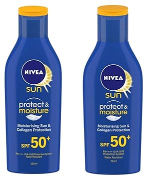 NIVEA Sunscreen Lotion, Sun Protect and Moisture (SPF 50), 125ml & Sunscreen Lotion, Sun Protect and Moisture (SPF 50), 75ml Combo