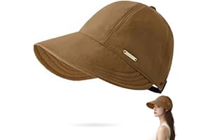 huablo]UPF 50+Womens Sun Hat UV Protection Hiking Fishing Hats Wide Brim Hat Adjustable Ponytail Packable Sun Cap