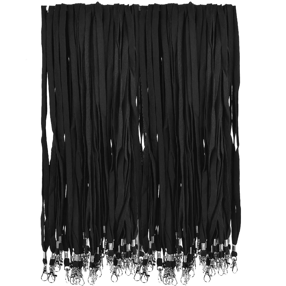 Lanyards for Neck 100PCS, Black Card Holder Neck Strap Lanyards Safety Staff Holder with Metal Swivel Hook for ID Card Badge Holder, Personalised Lanyard for Keys Student Nurse ID Card Badge Lanyard โ image 1