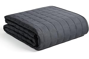 YnM King Size Weighted Blanket for Adults (88x104 Inches, 20 Pounds, Dark Grey), Exclusive Smallest Compartments with Glass Beads, Heavy Bed Blanket for Two Persons of 90~160lbs on Queen or King Bed