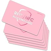 WHonor RFID Blocking Card, Anti-Theft Credit Debit Card Protector, Pink | Contactless NFC Blocker, Slim Safe Card, Protect Wallet &amp; Purse for Women, Premium PVC, Waterproof &amp; Scratch-Resistant