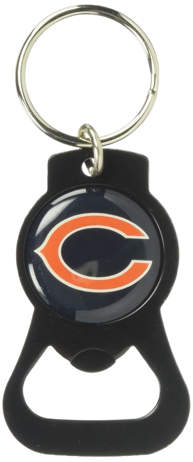 aminco NFL Chicago Bears Blackout Series Bottle Opener Keychain aminco NFL Chicago Bears Blackout Series Bottle Opener Keychain