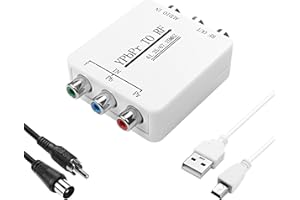 XMSJSIY RF Modulator YPbPr Analog to RF Signal Converter - Adapter, Switcher for Long Distance Single Wire Transmission - 67.25Mhz to 61.25Mhz - 1 Pcs