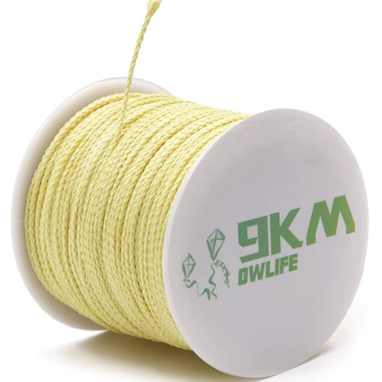 9KM DWLIFE Braided Kevlar Cord, 1500lb 3.5mm 100Ft, High Tensile Strength, Abrasion, Flame Retardant, Kite String, Fishing Line, Model Rocket Shock, Hammock Tarp Ridgeline, Tactical Survival Paracord