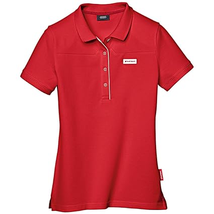 Audi 3131501114 Damen Poloshirt Sport, groß, Rot