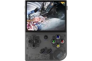 AMPOWN RG35XX Plus Retro Handheld Game Console 3.5 Inch IPS Screen Linux OS Built-in 64G + 128G TF Card Retro Video Games Consoles Portable Pocket Video Player 10000+ Games (Black)