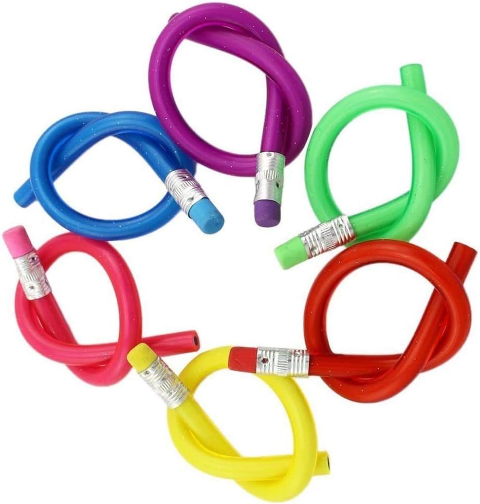 Rubbery Flexible Pencils, School Supplies, Prizes for Kids, Birthday Giveaways, Party Favors, 13" Flexible Pencil (12-Pack): Office Products