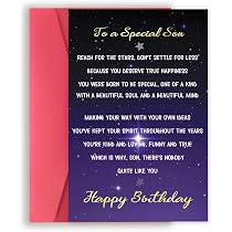 Amazon.com : YiKaLus Funny Son Birthday Card from Mom Dad, Happy ...