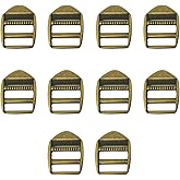 UAIAGM 10 pcs Heavy-Duty Zinc Alloy Ladder Lock Slider - 1 inch Adjustable Strap Buckles - Shinning Metal Buckles for Webbing Straps - Ideal for Paracord, Backpacks, and Outdoor Gear