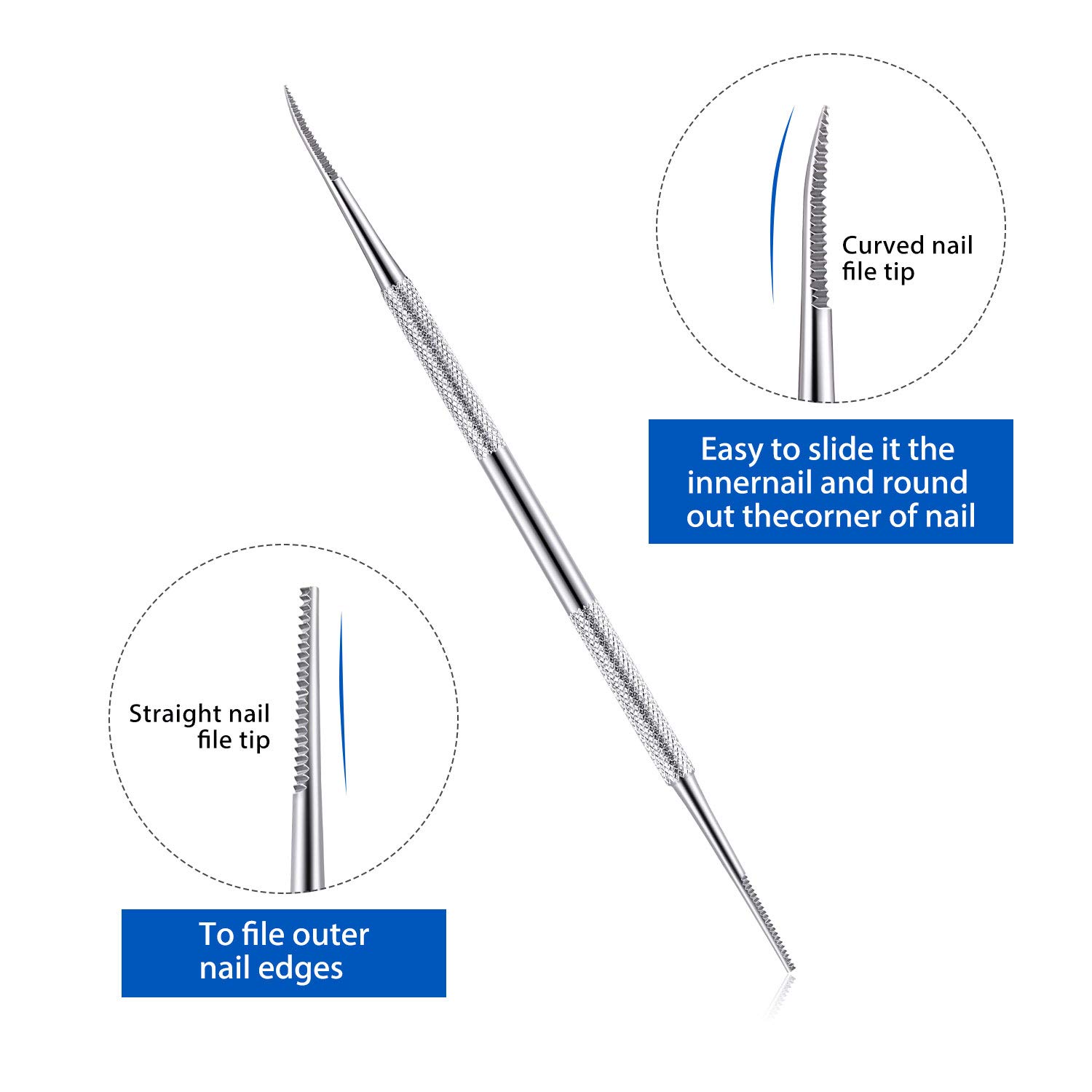 6 Pieces Ingrown Toenail File and Lifter Set Ingrown Toenail Tools Stainless Steel Double Sided Nail File Lifter Under Nail Cleaner Tools: Beauty