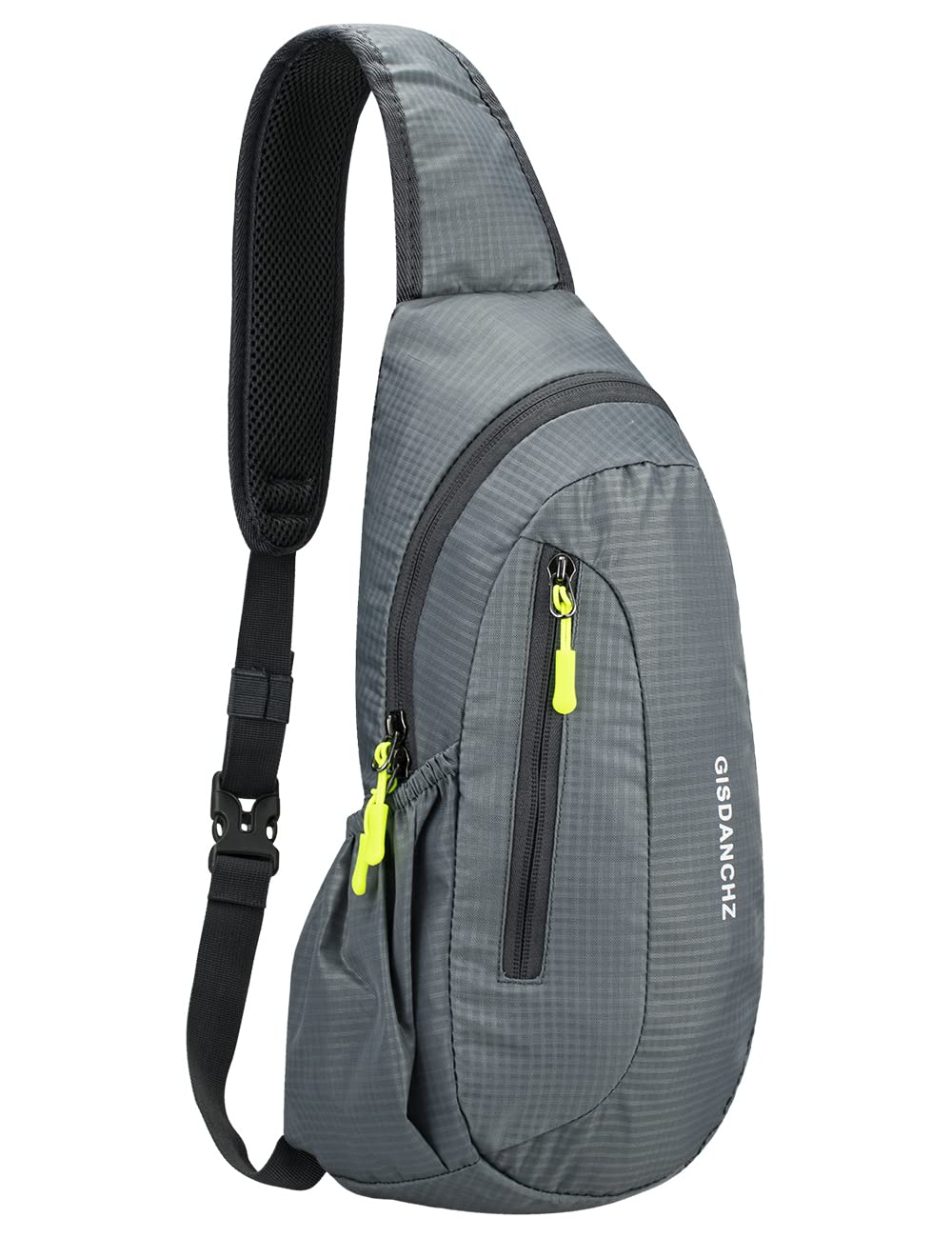 PivotWing Sling Bags for Men Women Small Backpack Rucksack Crossbody Shoulder One Strap Side Bag for Dog Walking Hiking Travel Cycling Gym Mens Cross Body Sling Chest Bag, Light Gray