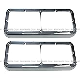 Regular Bezel Chrome Pair (Compatible with Kenworth T400 T600 T800 W900B W900L Classic 120/132, Compatible with Peterbilt 378