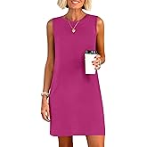 ANRABESS Womens Summer Casual Mini Dresses 2026 Sleeveless Crewneck Split Wrinkle-Free Beach Travel Vacation Short Sundress