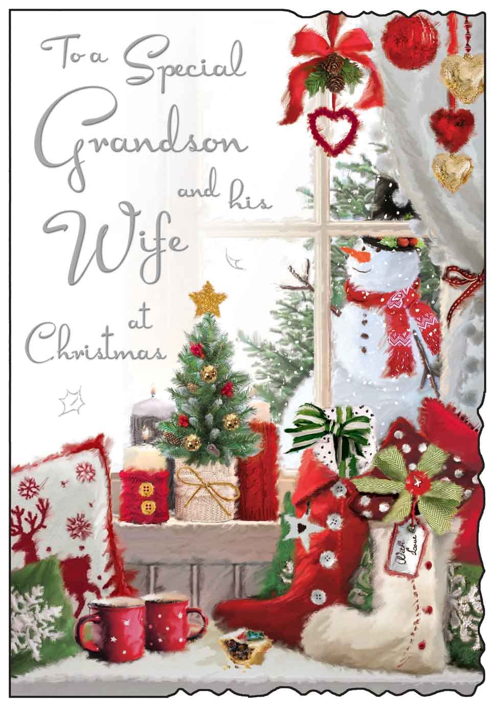 Jonny Javelin Special Grandson And His Wife At Christmas Card Festive Window