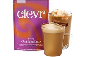 Clevr Blends Chai Tea Latte, Instant Tea, Superfood Powder Blend with Oat Milk, Lions Mane, Reishi Mushroom, Black Tea, Organic Spices, Coconut Cream, Ashwagandha, Oprah’s Favorite Things 2022, 12 oz