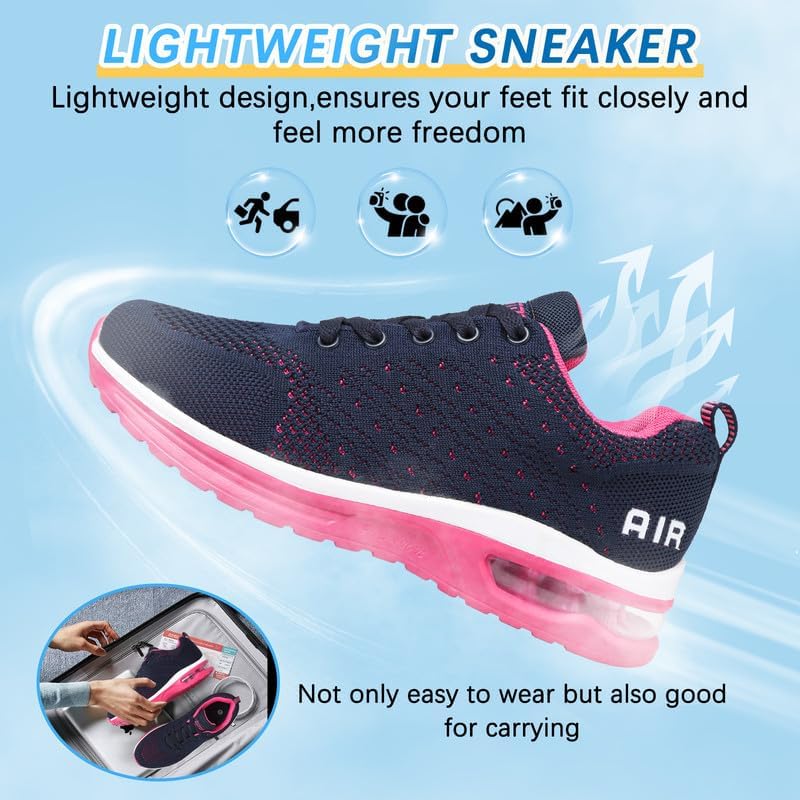 Laufschuhe Damen Turnschuhe Sneaker Damen Sportschuhe mit Luftpolster Sneaker Atmungsaktives Joggingschuhe Leichte rutschfest Straßenlaufschuhe Walkingschuhe Gym Fitness Running Shoes Women 3