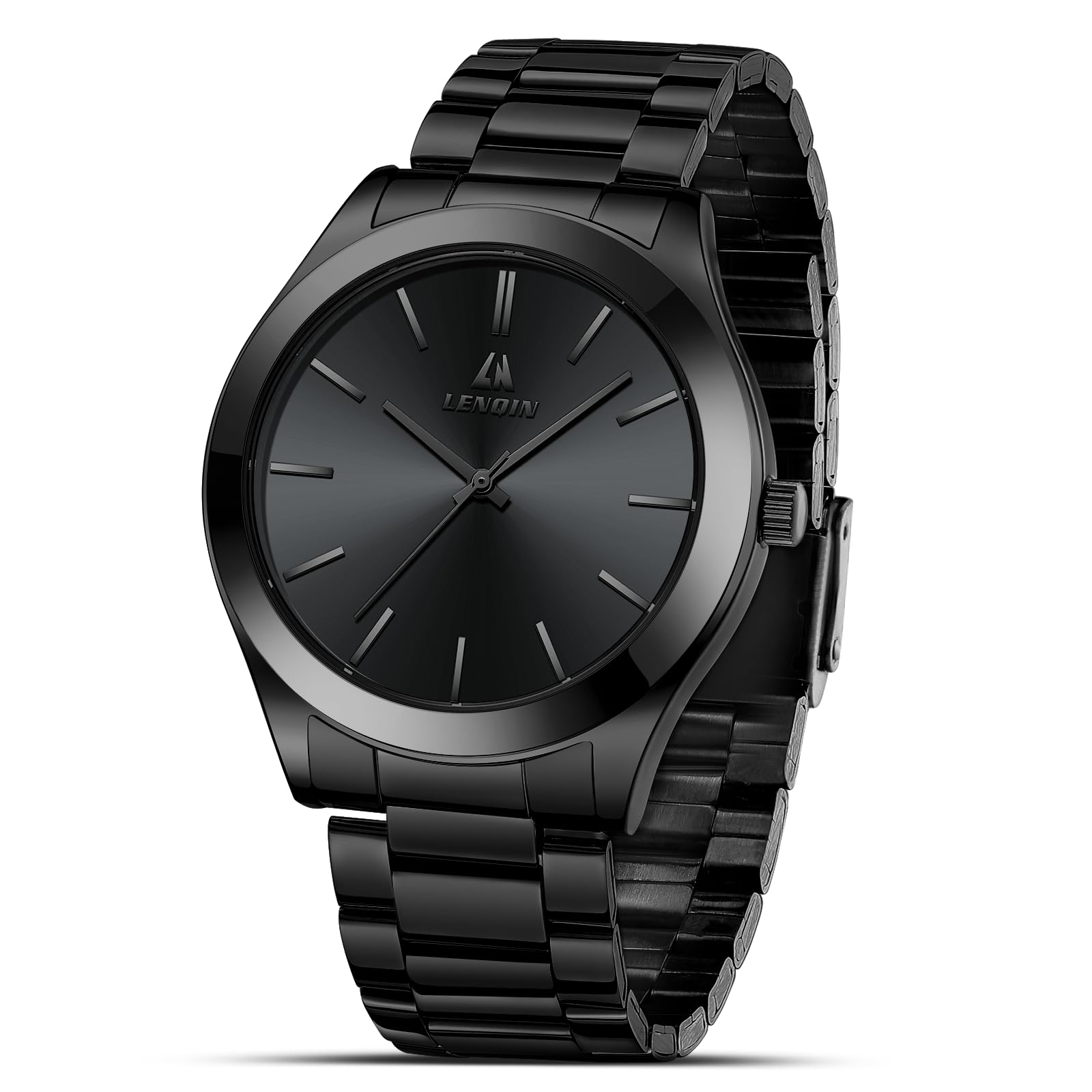 LN LENQIN Mens Watches Stainless Steel Analogue Quartz Minimalist Luxury Waterproof Men's Wrist Watches Metal Casual Business Dress Watch for Men