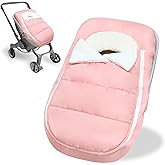 Car Seat Cover Baby Winter, Waterproof Carseat Covers Newborn Girl, Windproof Infant Car Seat Cover Warm & Breathable Use Universal Pink