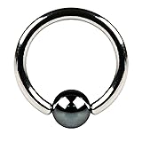 Fifth Cue Hematite Plated Captive Bead Ring 316L