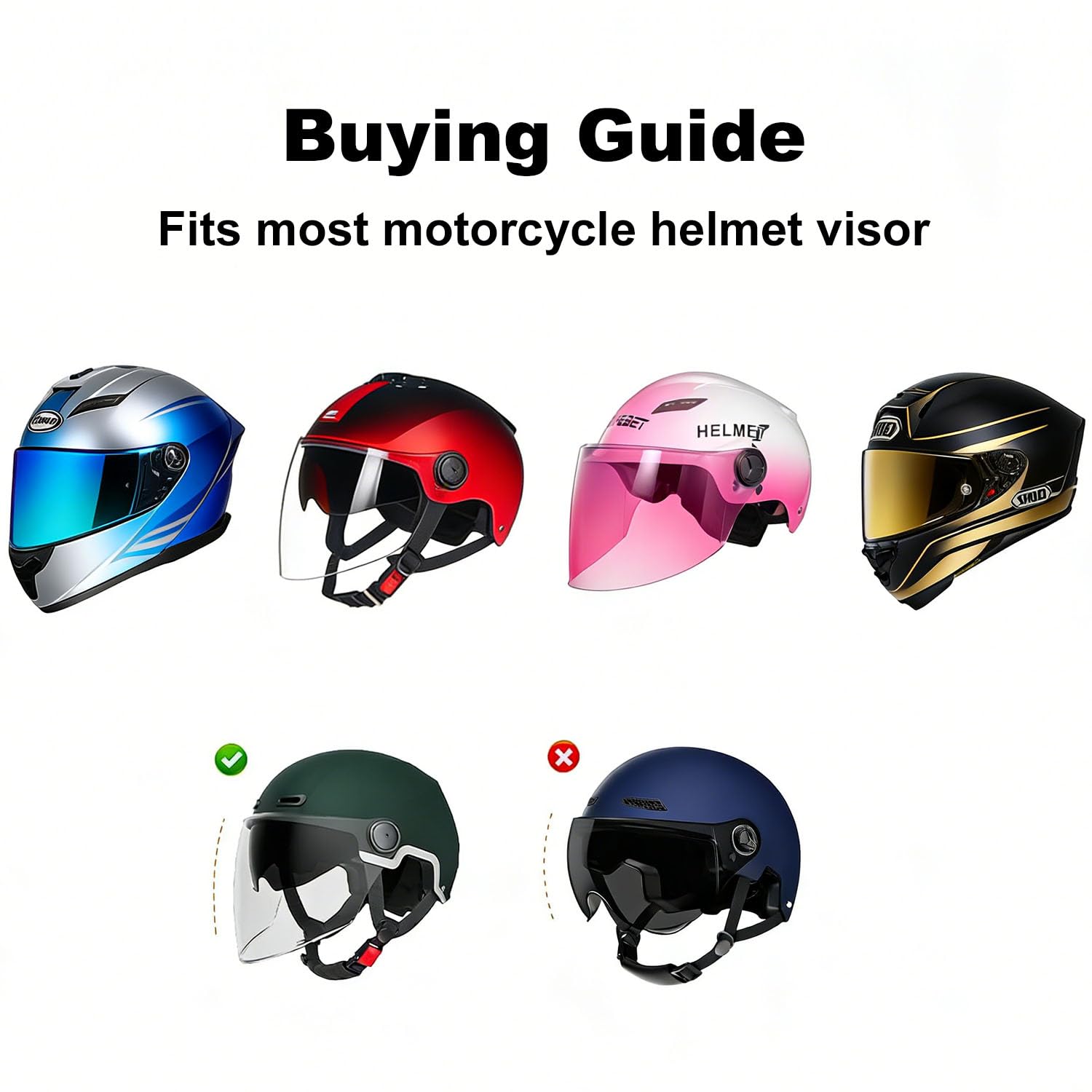 Universal Motorcycle Helmet Visor Anti-Fog Film & Rainproof Film - 2 PCS Large Version for Motorcycle Helmet Lens, Ultra HD Helmet Shield Films, Easy Installation without Glue Residue