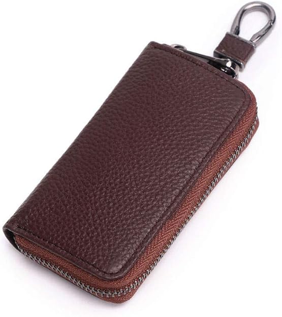 Zipper Key Holder Genuine Leather Men Women Key Organizer Car Chain Key Wallet Car Key Holders