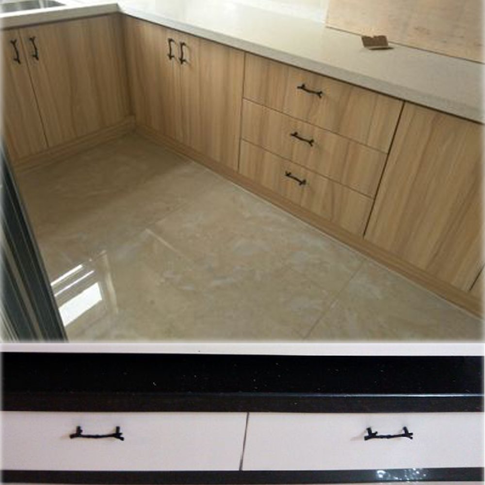 MyArmor 10pcs Modern Zinc Alloy Tree Branch Twigs Knob Pull Handle 122mm Length Minimalist Creative for Kitchen Cabinet Cupboard Closet Drawer Furniture Kids Bedroom (Black)