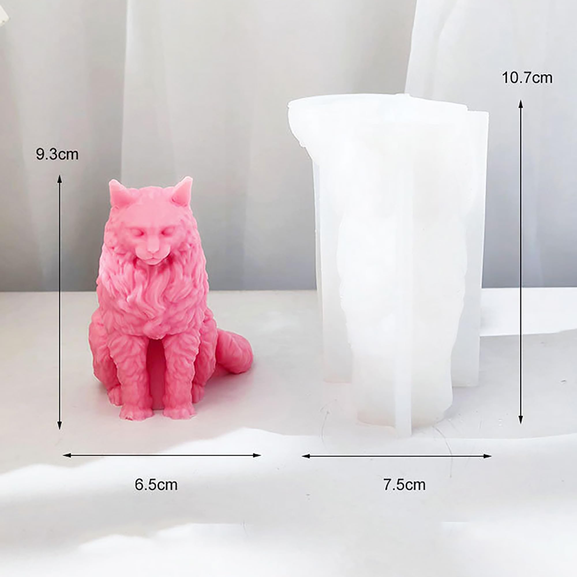 3D Cat Mold Cat Candle Mold Animal Mold Cat Resin Casting Mold Resin Making Molds Silicone Mold for Candle Home Decorate Mold Candle Making Mold 3D Animal Mold