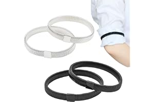 3 Pares De Ligas De Manga Para Camisa - Plateado, Dorado Y Negro, De Metal Elástico, Para Hombres Y Mujeres
