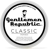 Gentlemen Republic Classic Pomade for Men - Water Based, No Beeswax, 4oz | Medium hold and shine formula for classic styles; creates volume and hold for thin hair