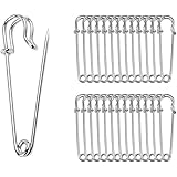 ReachTop Pack of 30 Large Safety Pins, 2.76" Heavy Duty Blanket Pins Bulk Steel Spring Lock Pins Fasteners for Blankets Craft