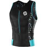 SLS3 Mens Triathlon Top Sleeveless – Full Zip Tri Top Men, 2 Pocks - Triathlon Shirts Men, Breathable AG Fabric