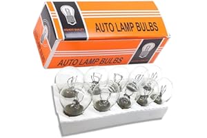 leediga Pack of 10 Universal Brake Marker Bulb, Super Bright Light Tail Light Replacement, Car Brake Bulb, 1016 12V 21/5W BAY15D High Low Foot Dual Beam Turning Light, for Most Cars (Transparent #01)