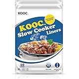 [NEW] KOOC Disposable Slow Cooker Liners and Cooking Bags, Extra Large Size Fits 6QT - 10QT Pot, 14"x 22", 1 Pack (10 Counts)