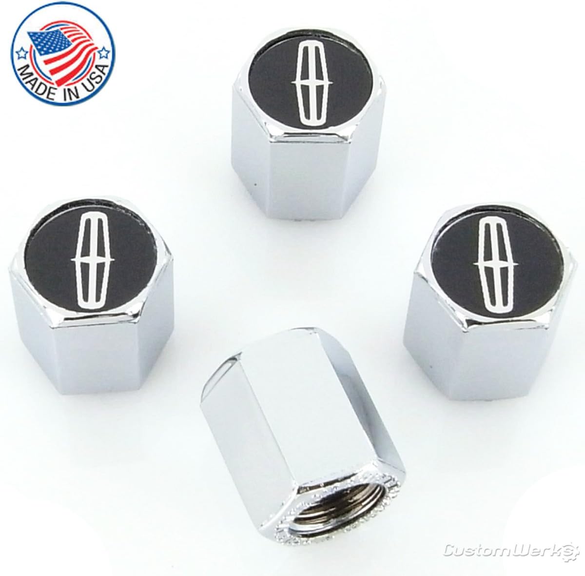 Lincoln Black Logo Tire Stem Valve Caps Automotive