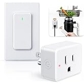 Garbage Disposal Air Switch Kit, Wireless Upgrade, Sink Top Remote Button | Buckle Design &amp; Removable Remote Control Outlet, No Drilling, 4000V Anti-Surge,300ft Remote On/Off Button For Home Appliance