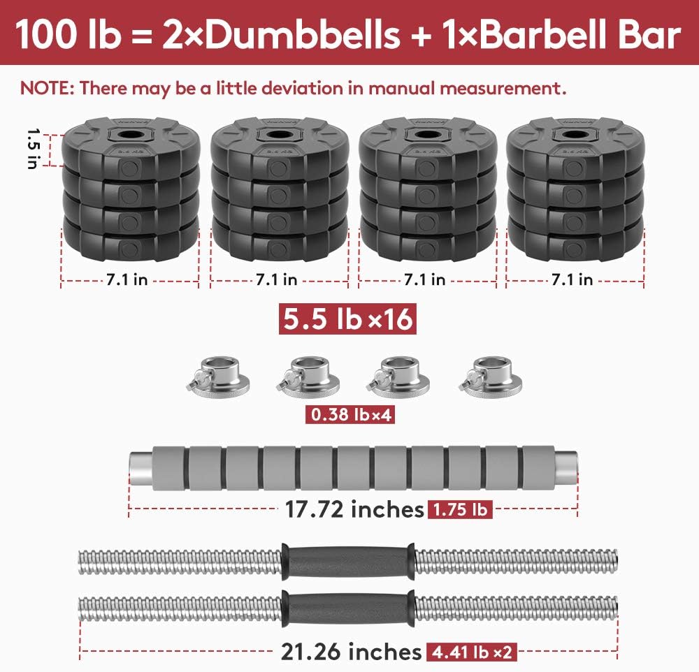 runwe adjustable dumbbells