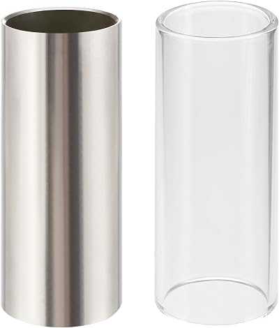 Pangda Glass & Stainless Steel Slide Set for Guitar Bass 6 cm 2 pcs