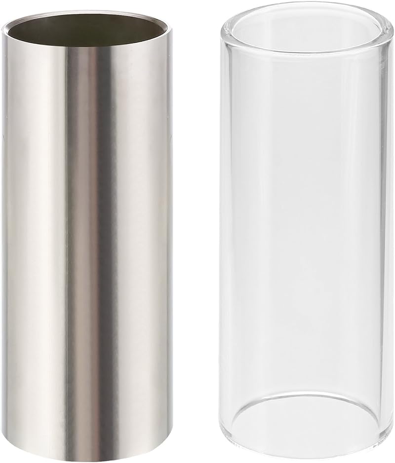 Pangda Glass & Stainless Steel Slide Set for Guitar Bass 6 cm 2 pcs