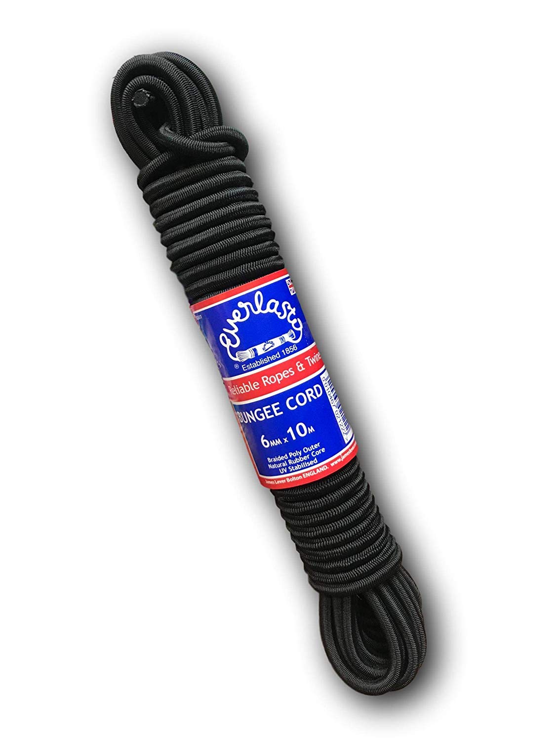 Everlasto 'Lastoflex' Elastic Shock Bungee Cord Rope Black 4mm x 10M