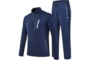 MoFiz Men's Tracksuits Set Long Sleeve Causal Full Zip Running Sports Sweatsuit For Men 2 Piece Outfits