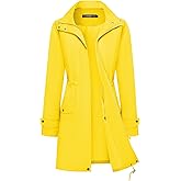 Bloggerlove Rain Jacket for Women Waterproof with Hood Trech Coat for Women Lightweight Raincoats Long Windbreaker