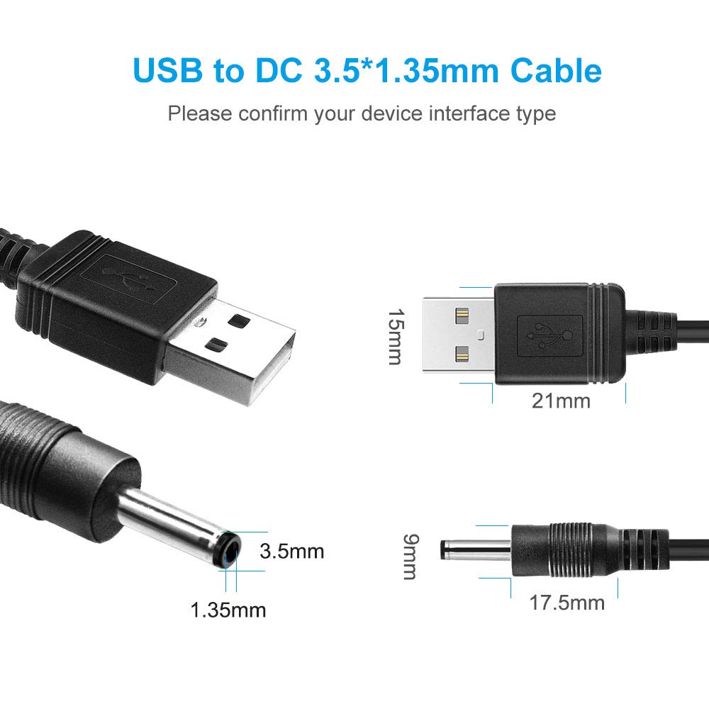 BENSN 1-Pack 5V Power Cable, USB Charger Power Cable Replacement for Luna  Mini 2,  Lyla/Lelo/Ida/Oden/Ora/Tara/Alia/Isla/Soraya/Inez/Yva/Mia/Nea/Lily/Hugo, DC  Connector 3.5 x 1.35mm: Amazon.co.uk: Business, Industry & Science