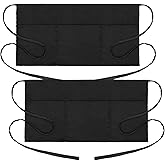 BOHARERS Waist Apron With 3 Pockets 8 Pack - Black Waitress