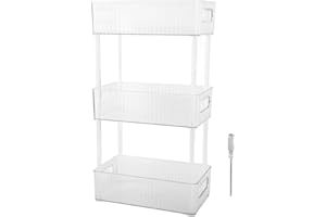 Lmrysalque Acrylic Bathroom Storage Rack 3 Tiers Bathroom Counter Organizer Countertop Storage Cosmetic Storage Box for Makeu
