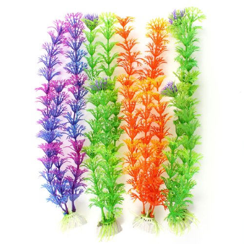 4 Pcs Assorted Color Artificial Water Grass Aquarium Plant Ornament 9.8