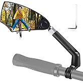 WEST BIKING Anti-Glare Handlebar Bike Mirror 1pcs, Left Side Bike Rear View Mirror With Retractable & 360 ° Adjustable Lens, Foldable Bicycle Mirror For 20-23mm Handlebar