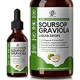 Soursop Graviola Liquid Drop for Cell Support & Regeneration, Immune System and Gut Health Support, Pure Soursop Bitters Liquid, High Absorption, Sugar/Gluten Free, Natural Flavor, 4 Fl Oz