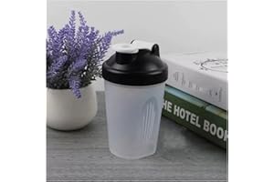 CHNLML Protein Shaker Bottle 400ML/16Oz w. Shaker Ball for Protein Shake, Shaker Bottle with Mixing Ball, Leak-Proof, BPA-Free, for Gym, Workout, Juice Mixer (Black/Clear Body, 16Oz-400ML-1Bottle)