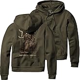 DUX Timber Thermal Hoodie for Men, Heavyweight 365 GSM Hunting Sweatshirt, Olive Green